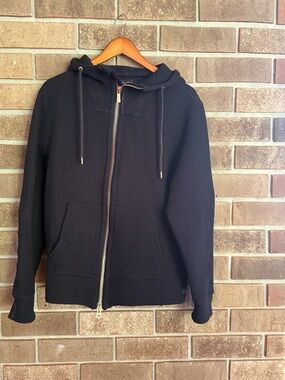 Good Man Brand Black Quilted Zip-Up Hoodie Jacket